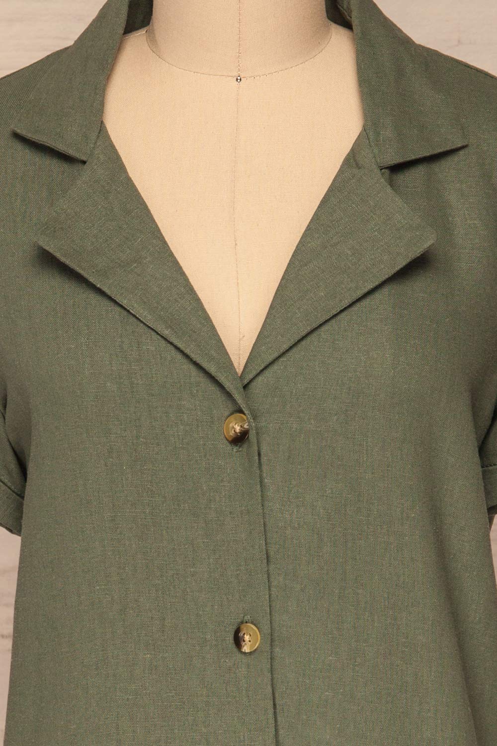 Damsgaard Moss Khaki Short Sleeved Shirt | La Petite Garçonne 7