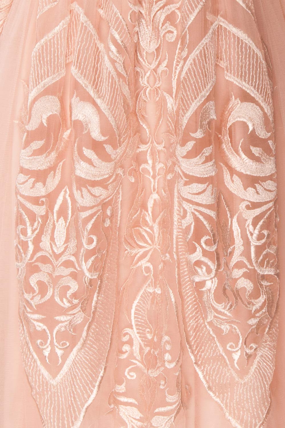 Damya Blush Embroidered Net Tulle Bustier Dress | Boutique 1861