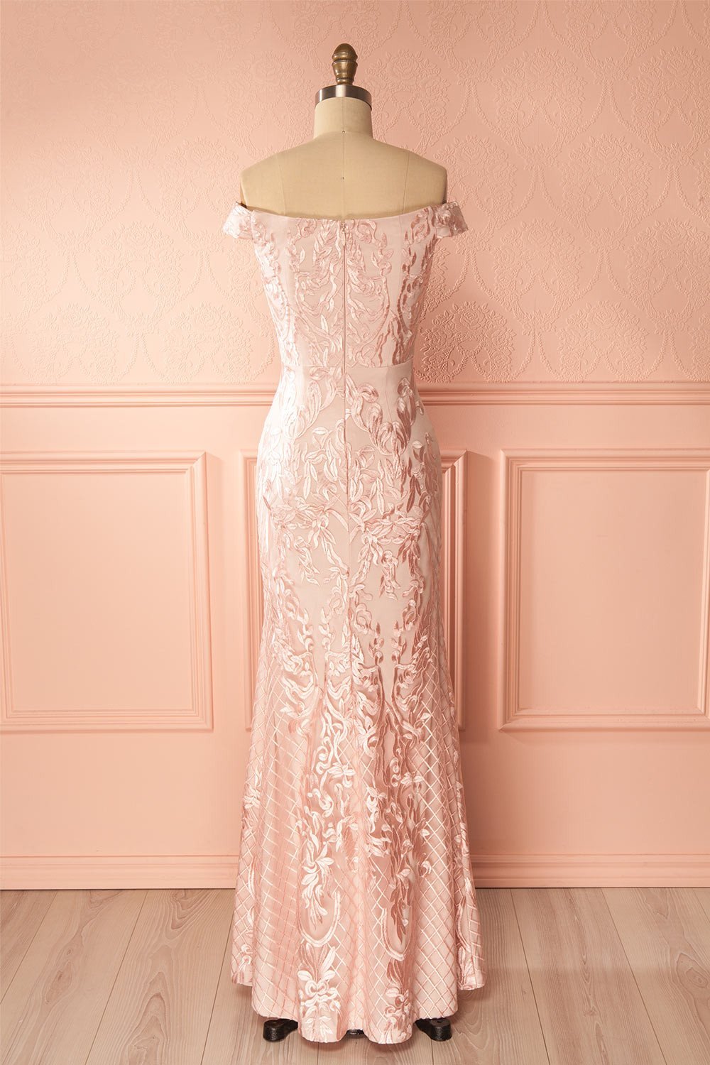 Darnelle Pink Mermaid Gown with Removable Tulle Skirt | Boutique 1861