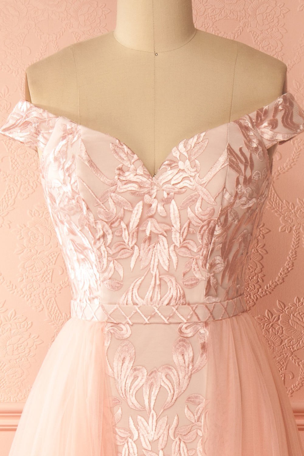 Darnelle Pink Mermaid Gown with Removable Tulle Skirt | Boutique 1861