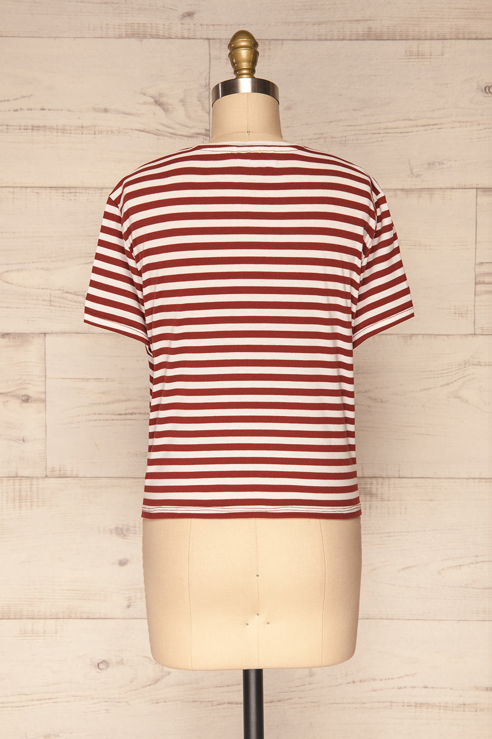 Delp Cognac Stripes Soft Cropped T-Shirt | La Petite Garçonne 5
