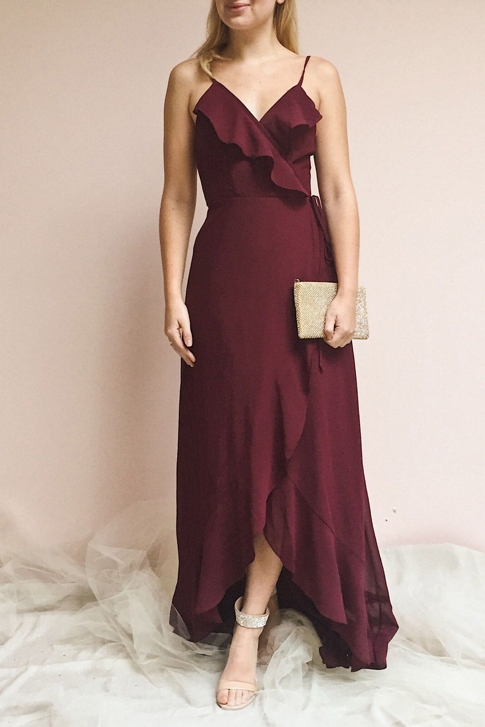 Destry Bourgogne | Burgundy Wrap Dress