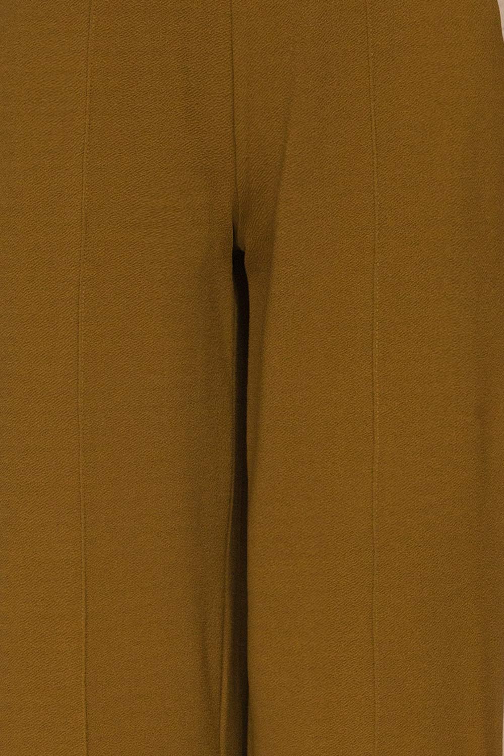Devesa Khaki Wide Leg Pants w/ Pockets | La petite garçonne fabric