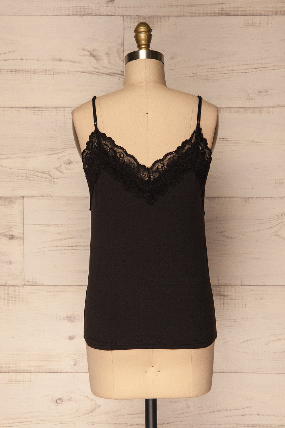 Dhomokos Black Tank Top with Lace V-Neck | La Petite Garçonne 5