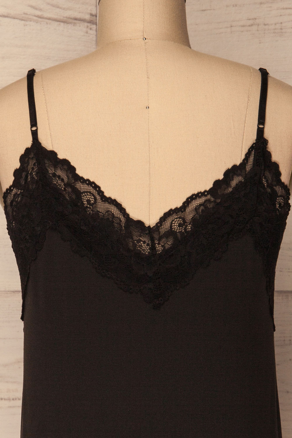 Dhomokos Black Tank Top with Lace V-Neck | La Petite Garçonne 6