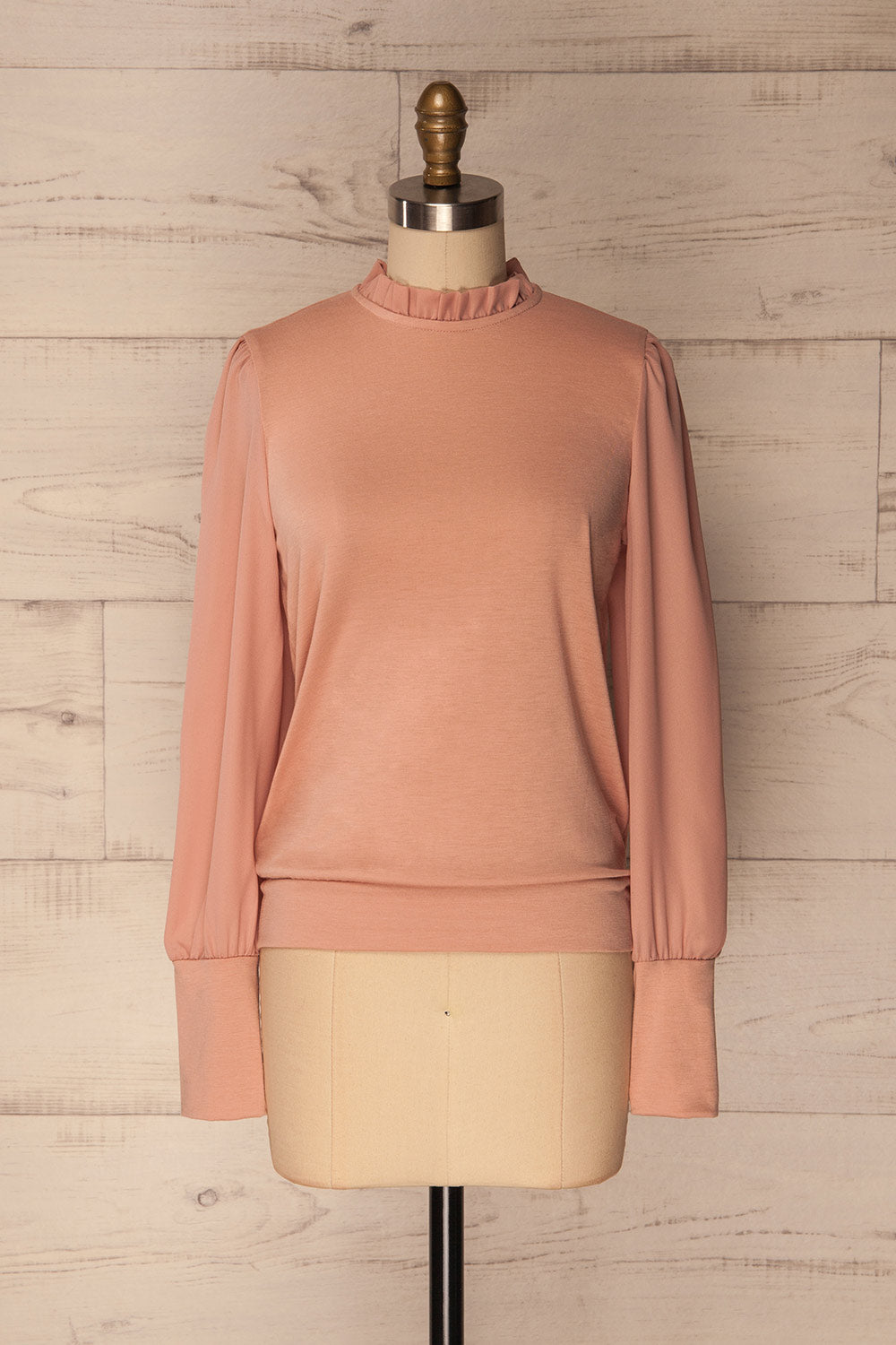 Dolmoy Pink Puff Sleeved Blouse with Ruffles | La Petite Garçonne 1
