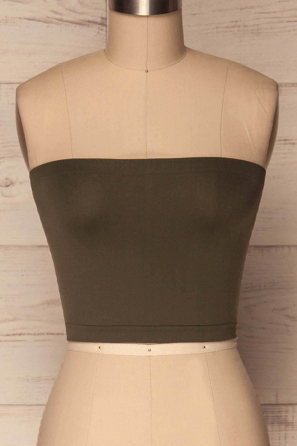 Dolna Olive Green Stretchable Bandeau Top | La Petite Garçonne 3