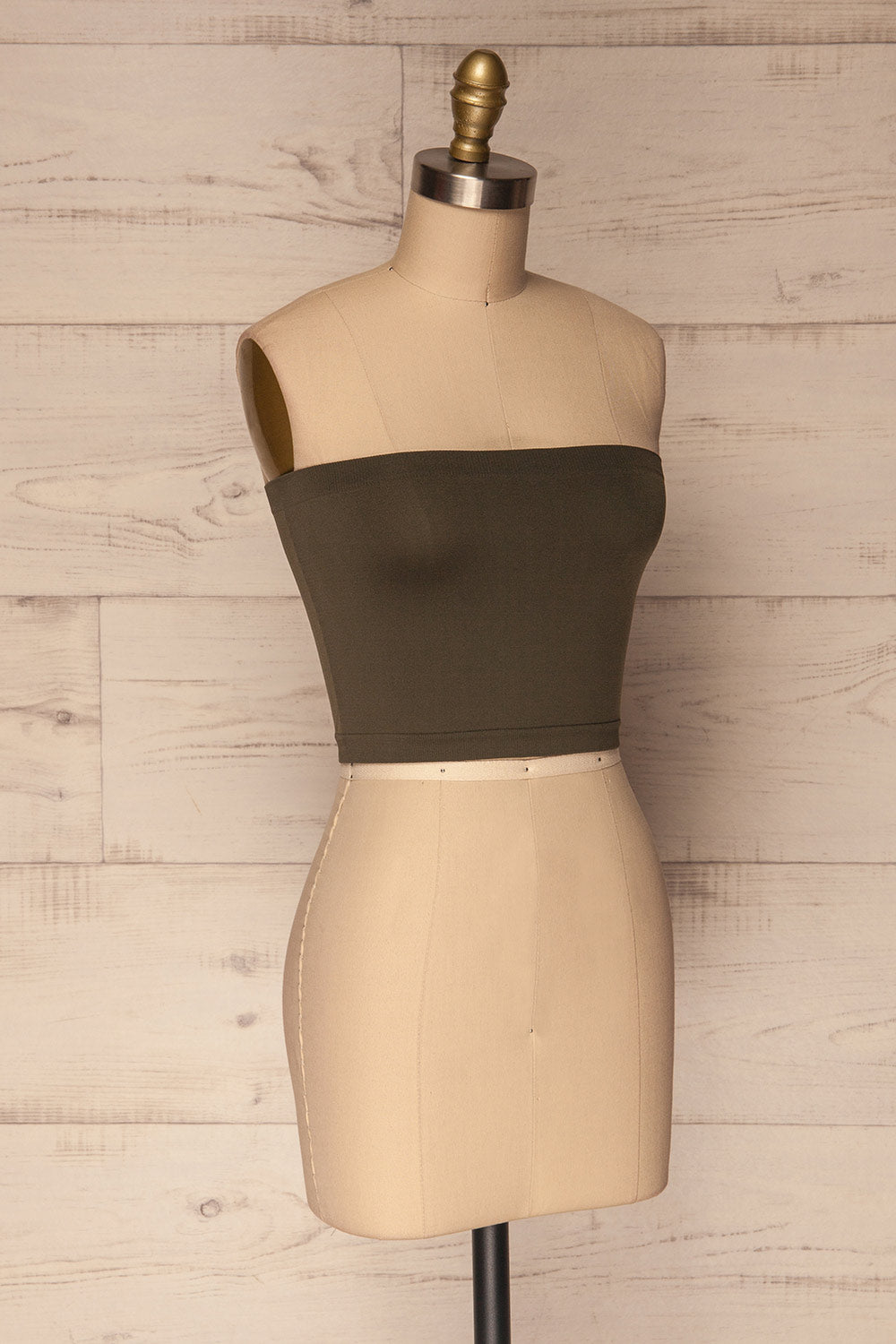 Dolna Olive Green Stretchable Bandeau Top | La Petite Garçonne 4