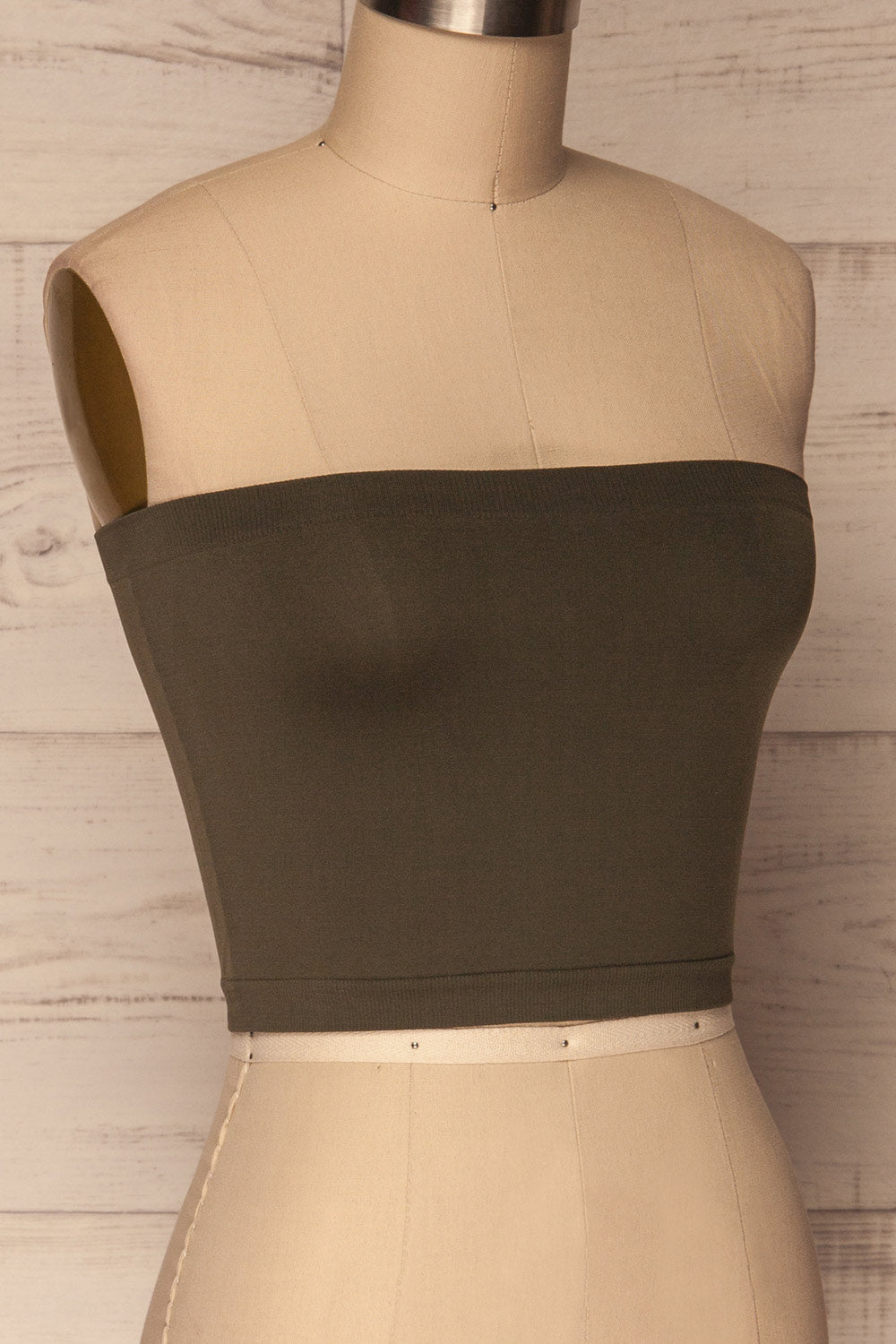 Dolna Olive Green Stretchable Bandeau Top | La Petite Garçonne 5