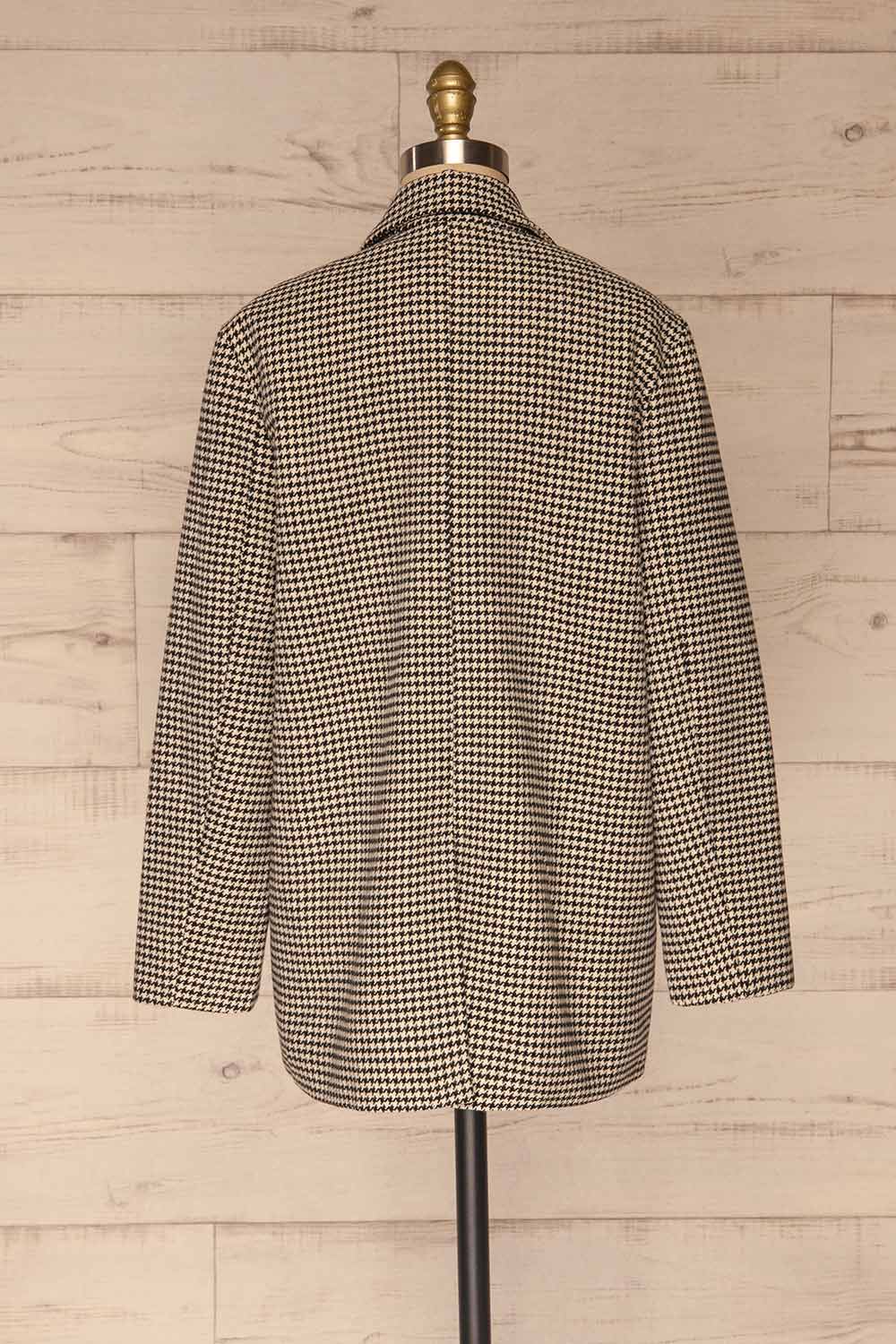 Drawno Black & White Houndstooth Blazer | La petite garçonne back view