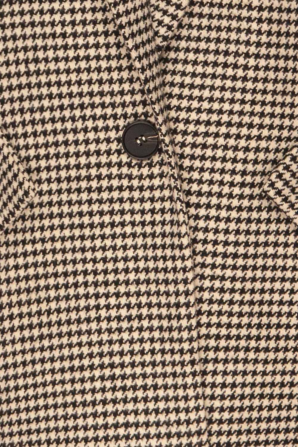 Drawno Black & White Houndstooth Blazer | La petite garçonne fabric