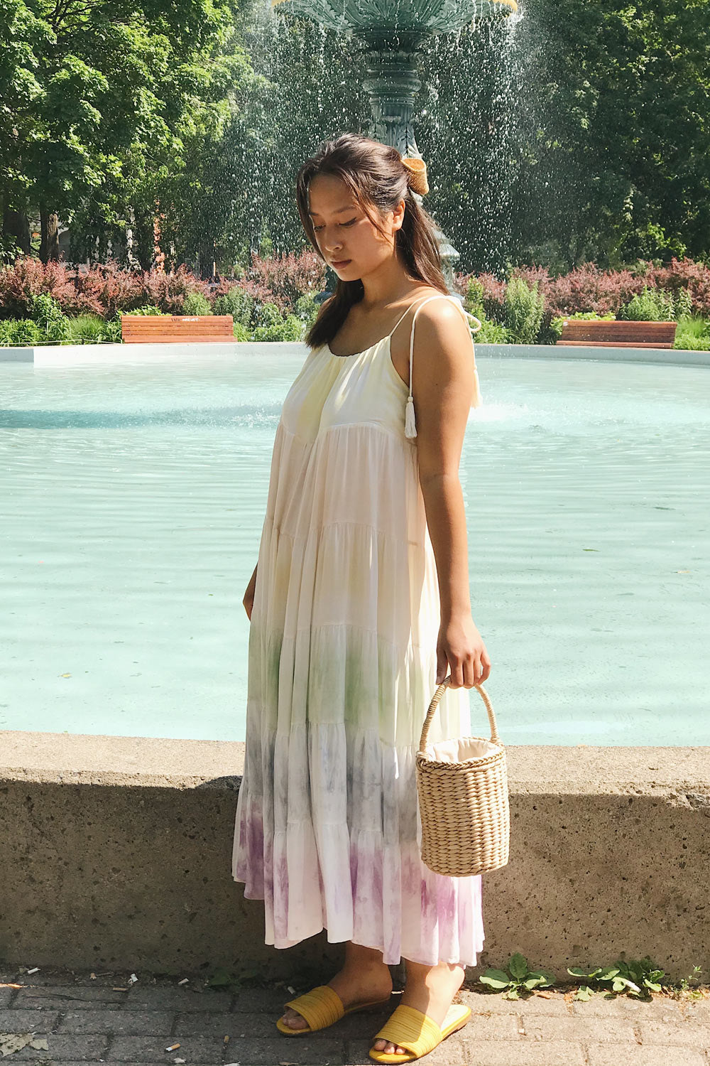 Argya Tie Dye Rainbow Ankle Length Dress | Boutique 1861 model