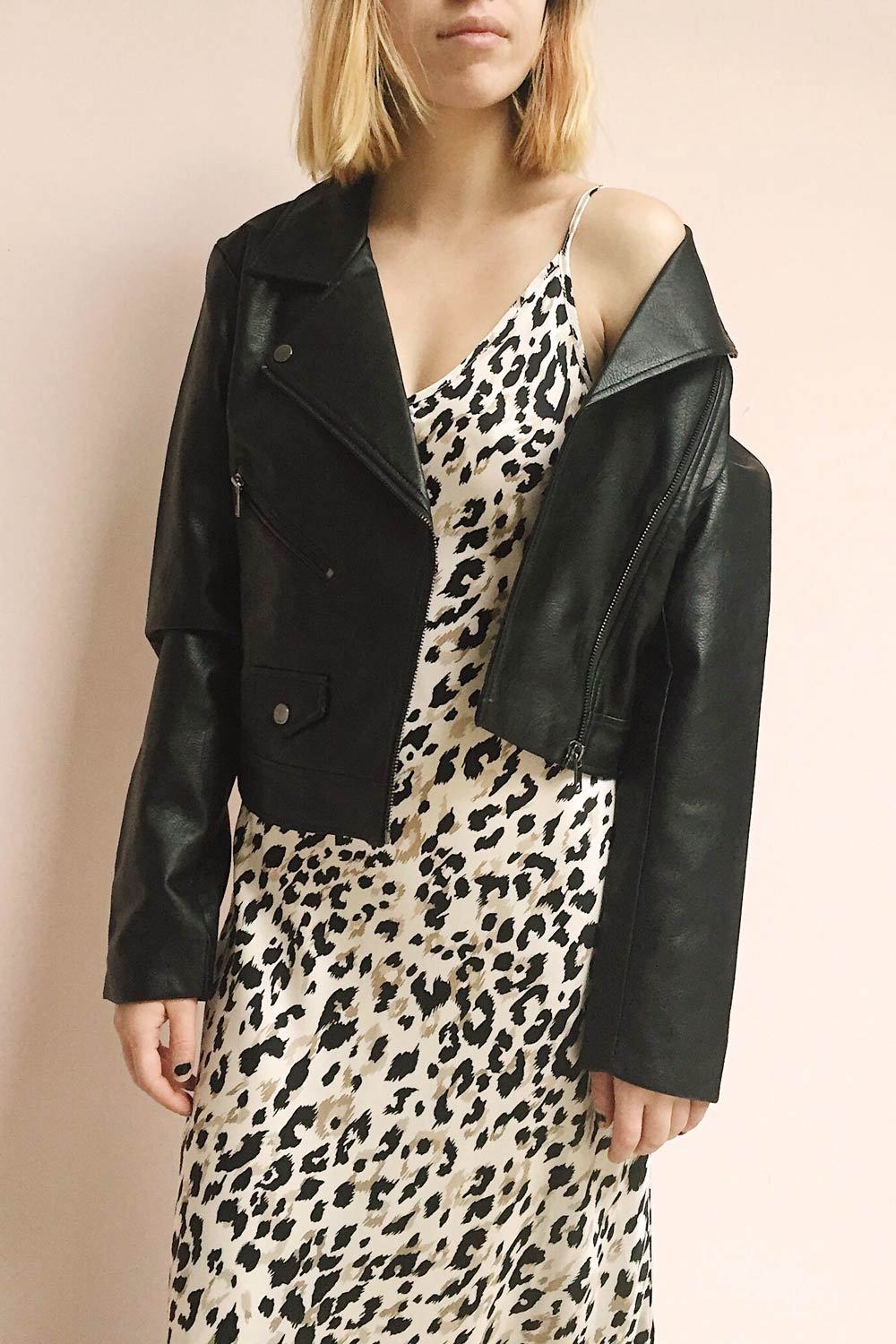 Brynja Leopard Print Slip Dress | Robe | La Petite Garçonne on model