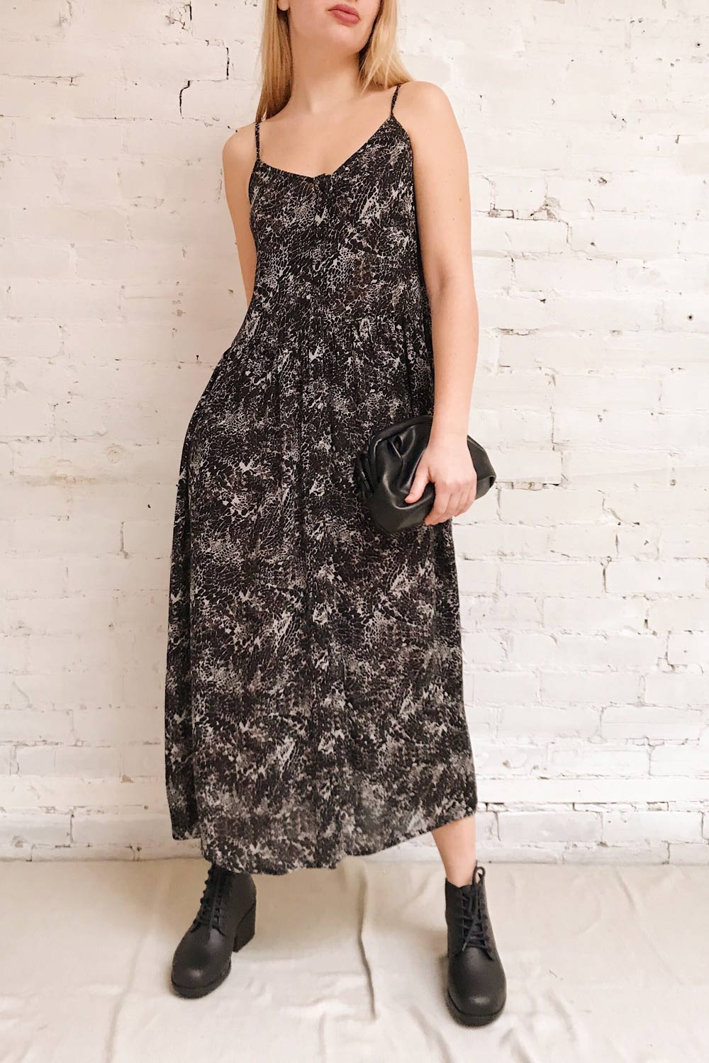 Fagerlund Black Button-Up Maxi Dress | La petite garçonne on model