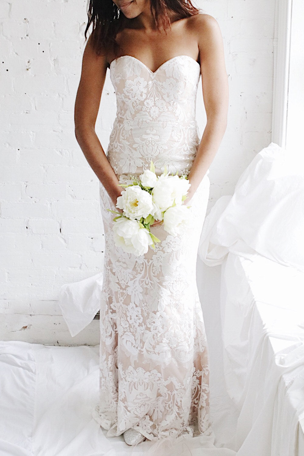 Ladymia | Robe Beige à Broderies