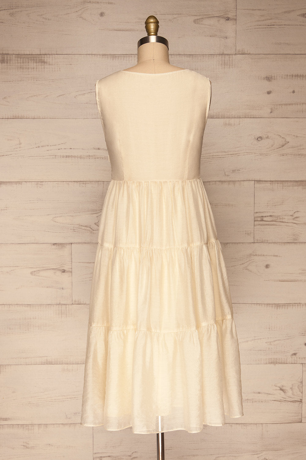 Duleek Off White A-Line Midi Dress back view | La petite garçonne