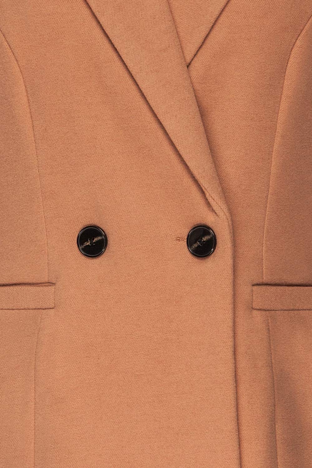 Dunkerque Blush Pink Double Breasted Coat | La Petite Garçonne buttons view
