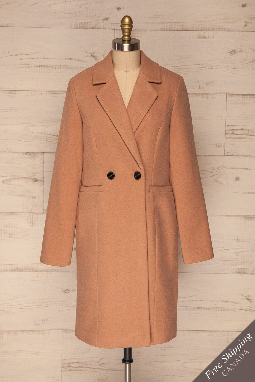 Dunkerque Blush Pink Double Breasted Coat | La Petite Garçonne front view