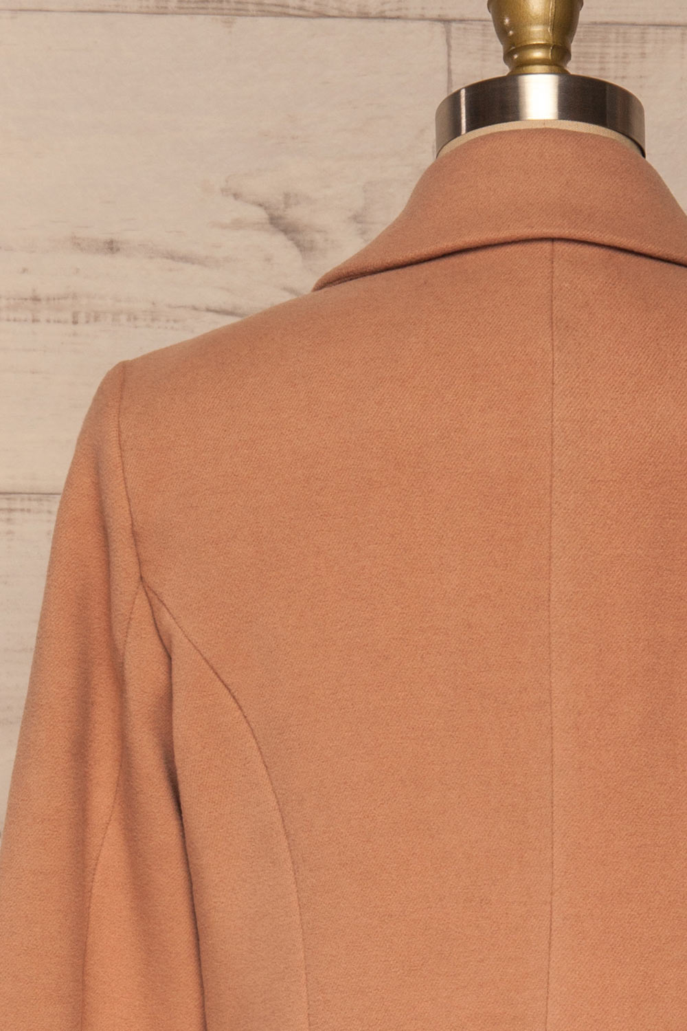 Dunkerque Blush Pink Double Breasted Coat | La Petite Garçonne back close-up