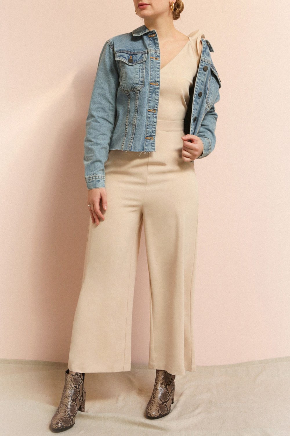 Tripani Light Blue Denim Jacket | La Petite Garçonne on model