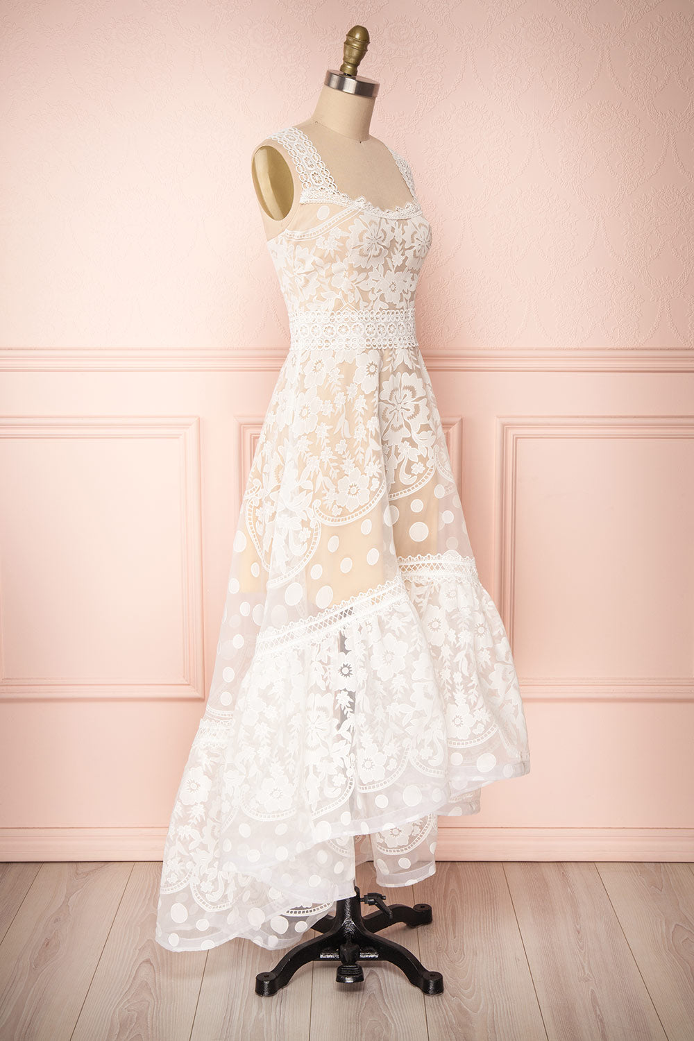 Efigenia Beige & White High-Low Bridal Dress | Boudoir 1861