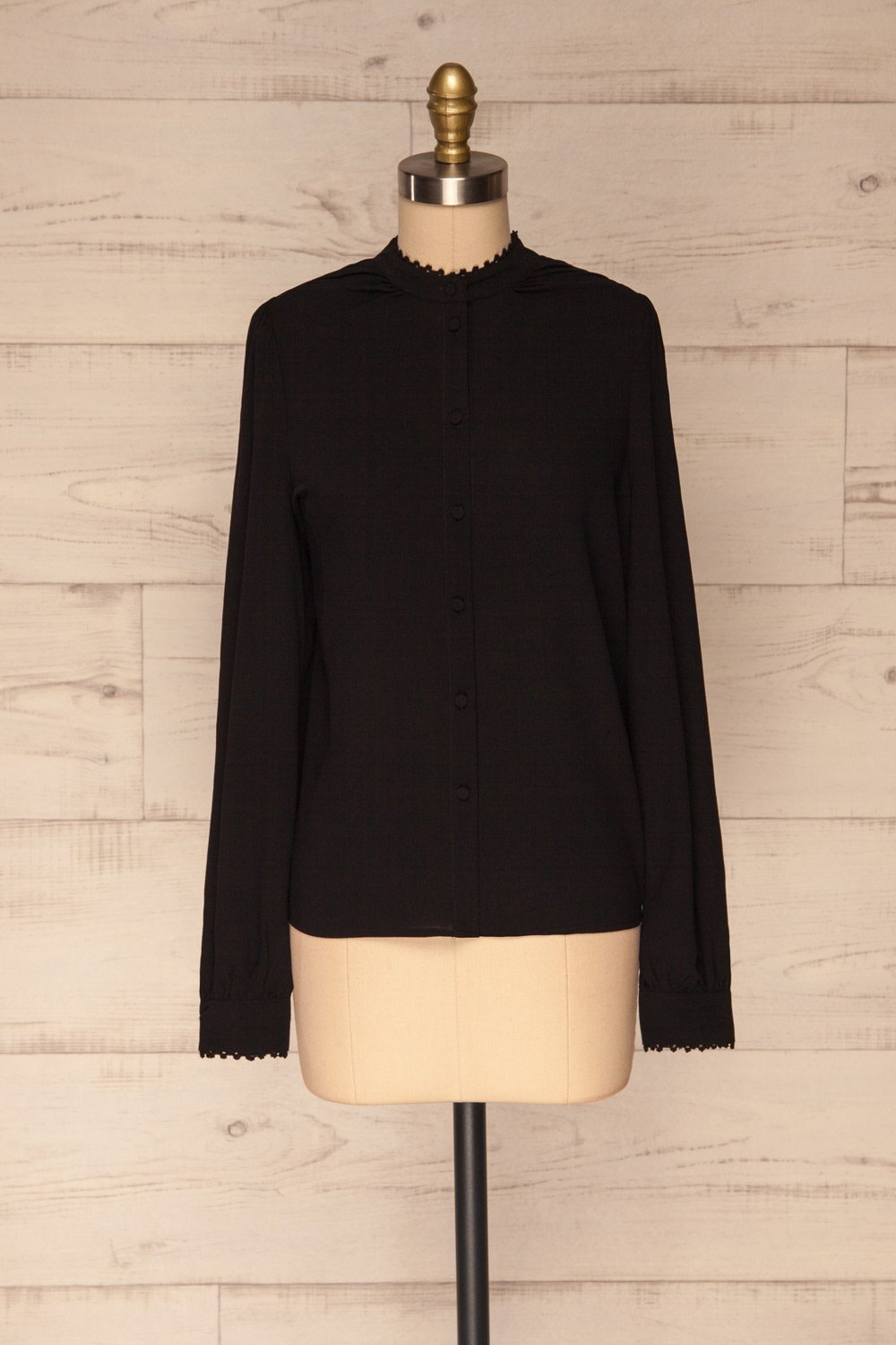 Egaleo Black Button-Up Blouse | La petite garçonne plus