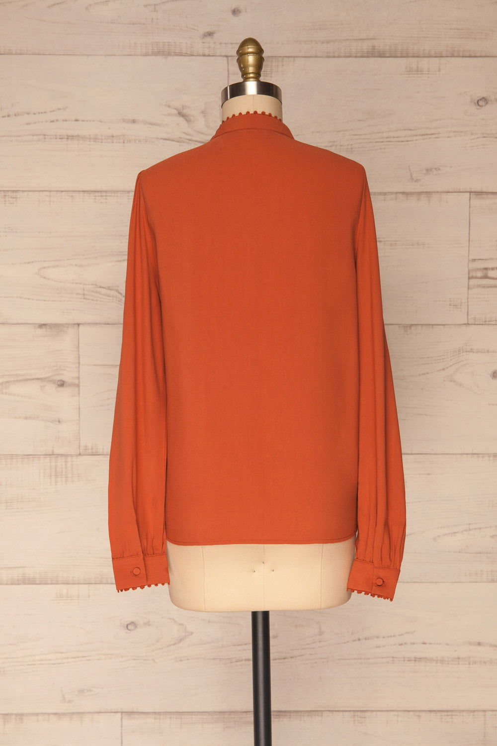 Egaleo Rust Orange Button-Up Blouse | La petite garçonne back view