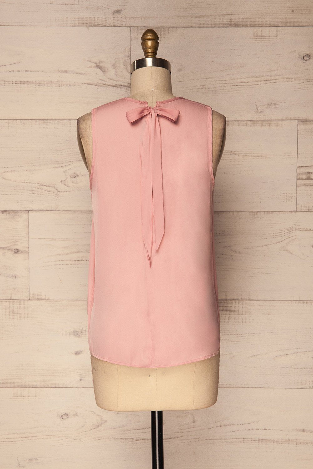 Eger Silky Pink Back Tied Collar Tank Top | La Petite Garçonne 6