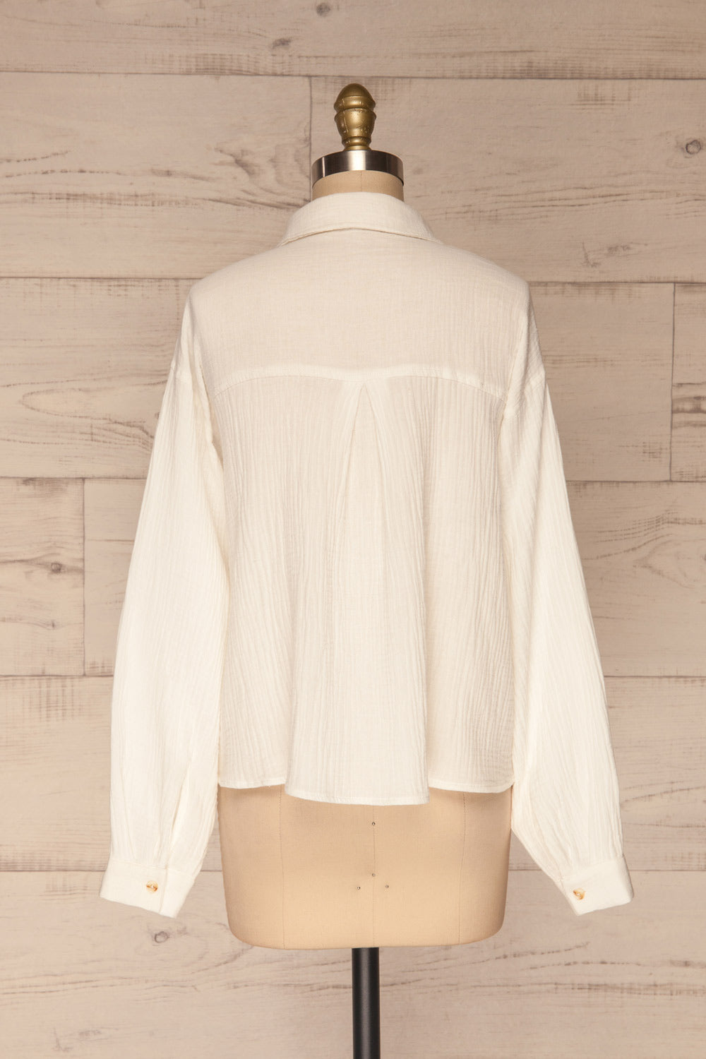 Eggesvik White Textured Button-Up Shirt | La petite garçonne back view