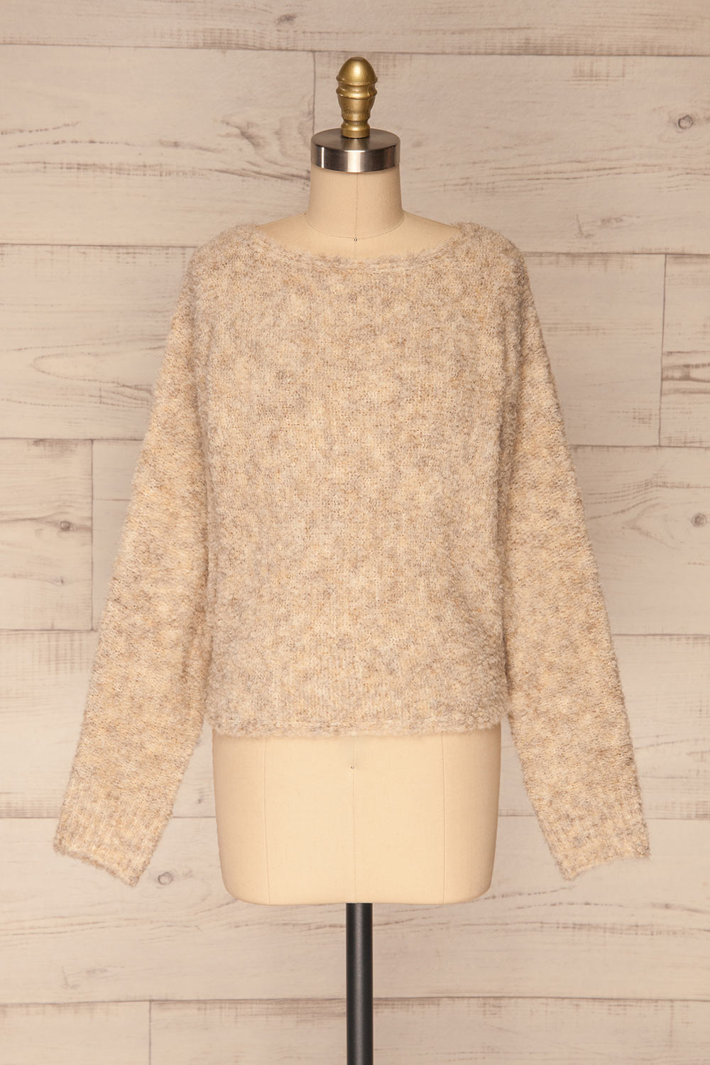 Egilsvik Beige Knit Sweater | La Petite Garçonne front view