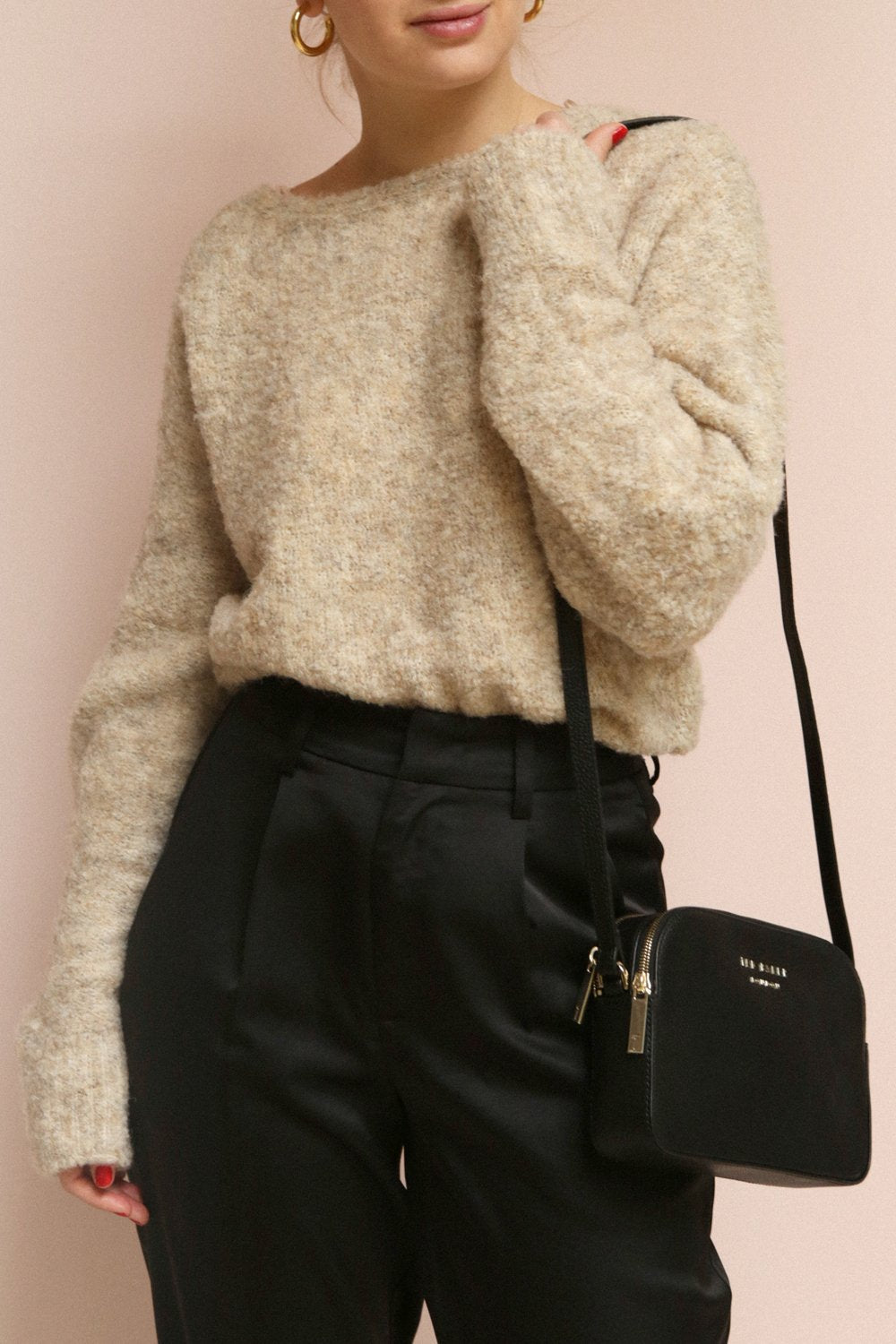 Egilsvik Beige Knit Sweater | La Petite Garçonne on model