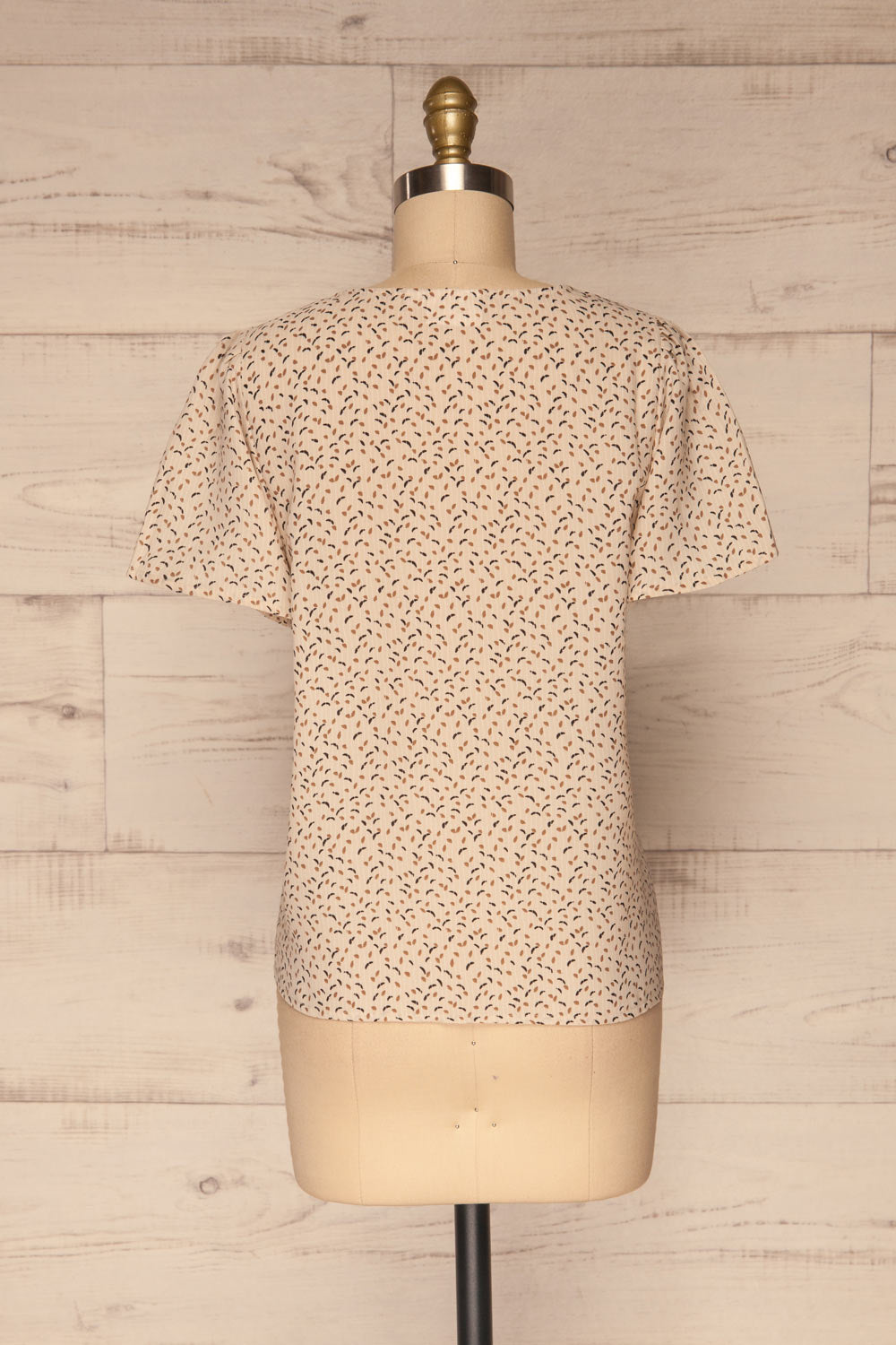Eidstranda Beige Patterned Chiffon Top | La petite garçonne back view