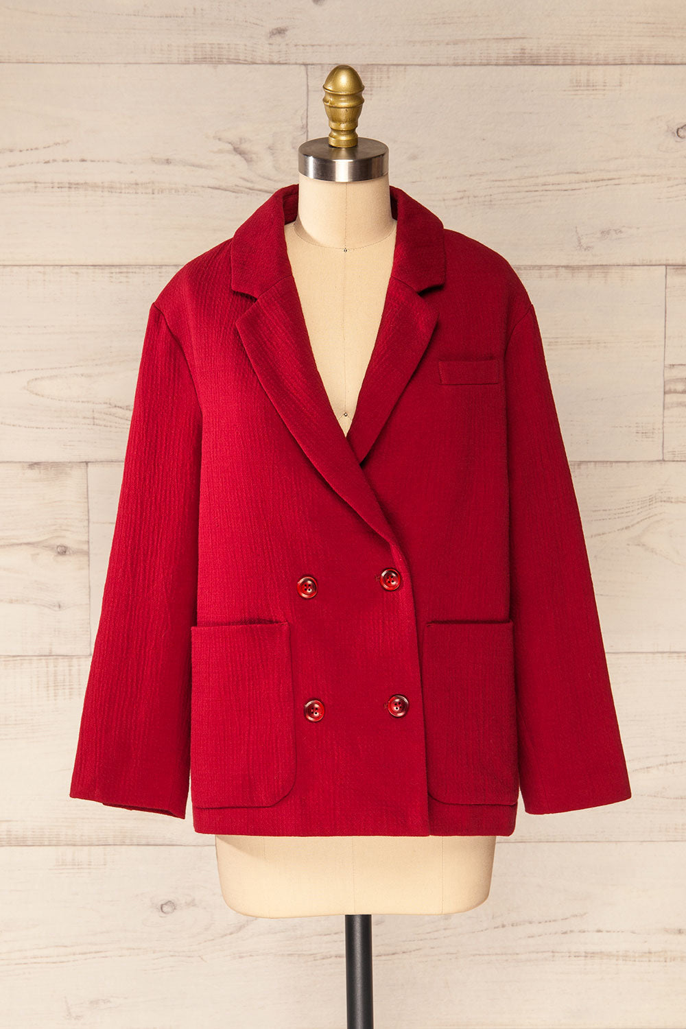 Eireine Red Oversized Blazer w/ Pockets | La petite garçonne front view