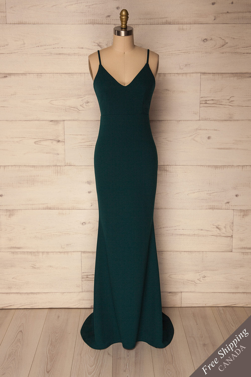 Eisden Green V-Neck Maxi Mermaid Dress | La Petite Garçonne