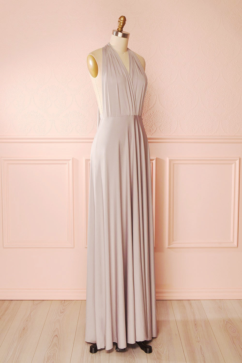 Elatia Lune Gray Convertible Infinity Dress | Boudoir 1861 side view