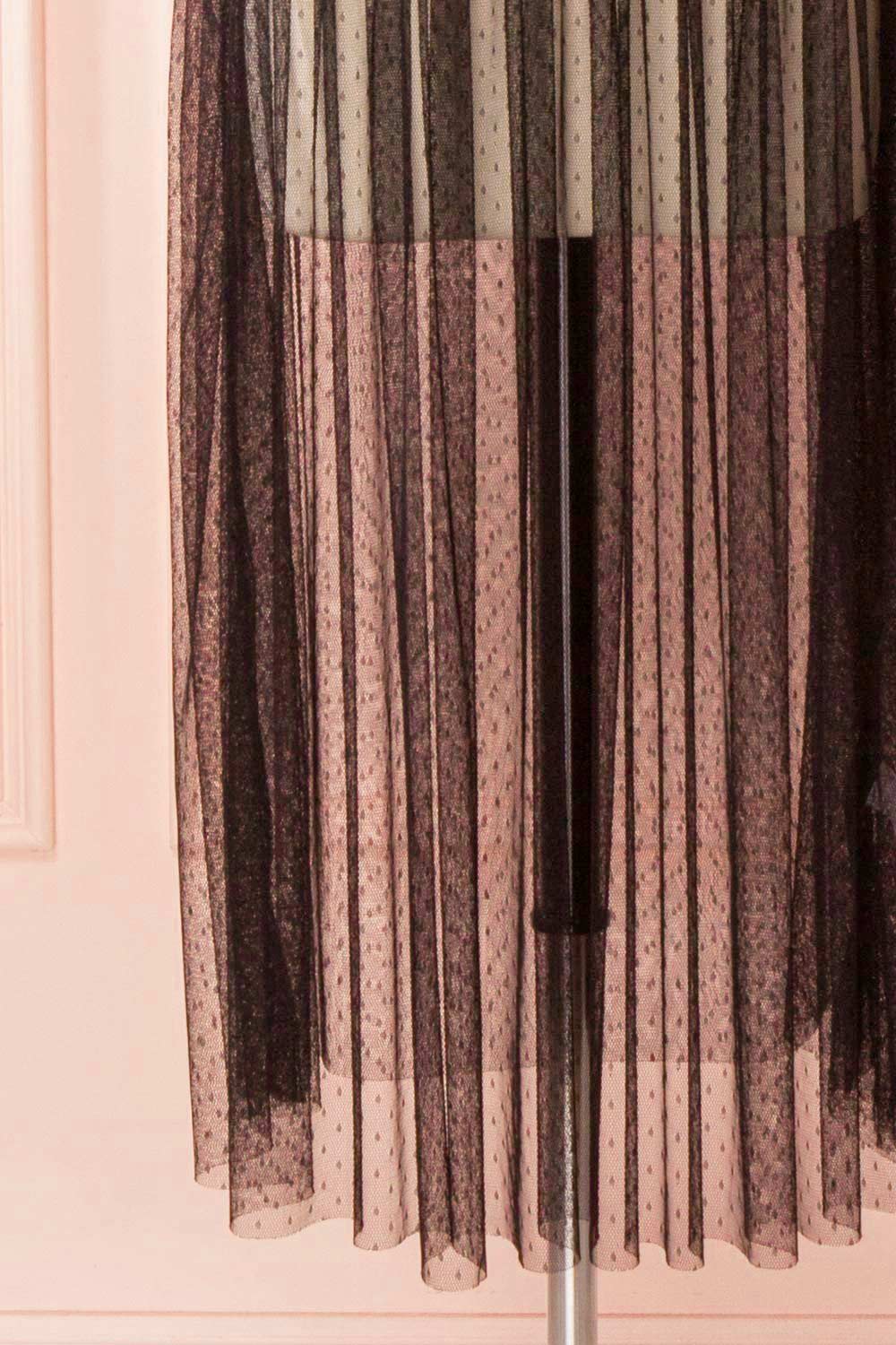 Éléa Noir Black Polkadot Mesh Midi Smock Dress | Boutique 1861