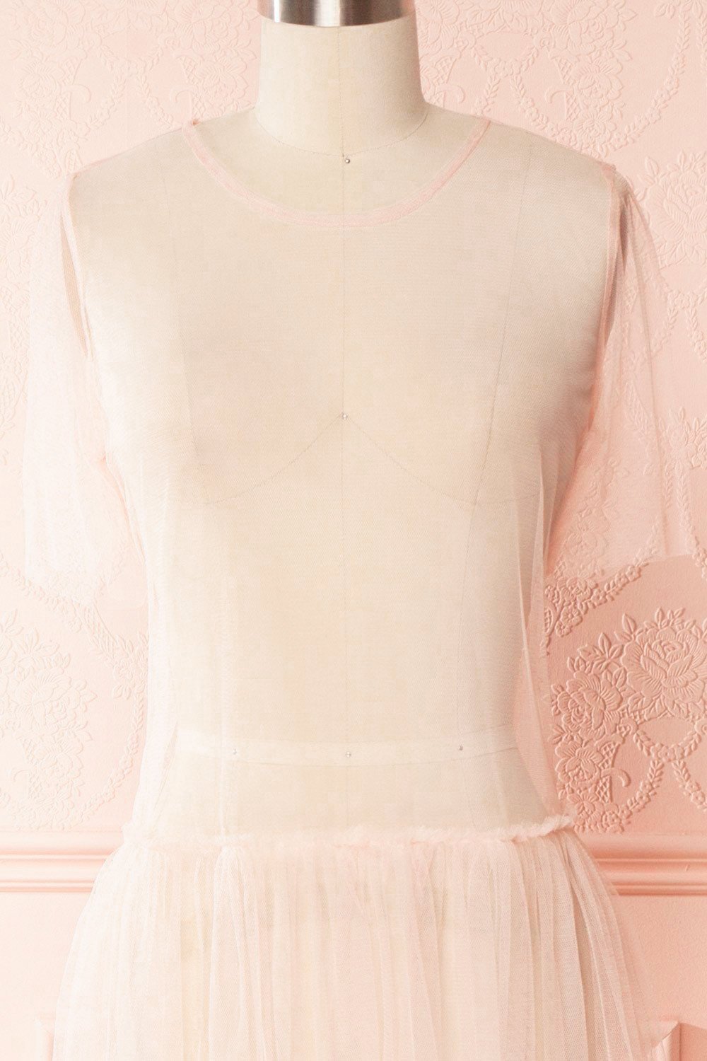 Éléa Rose Pink Mesh Midi Smock Dress | Boutique 1861
