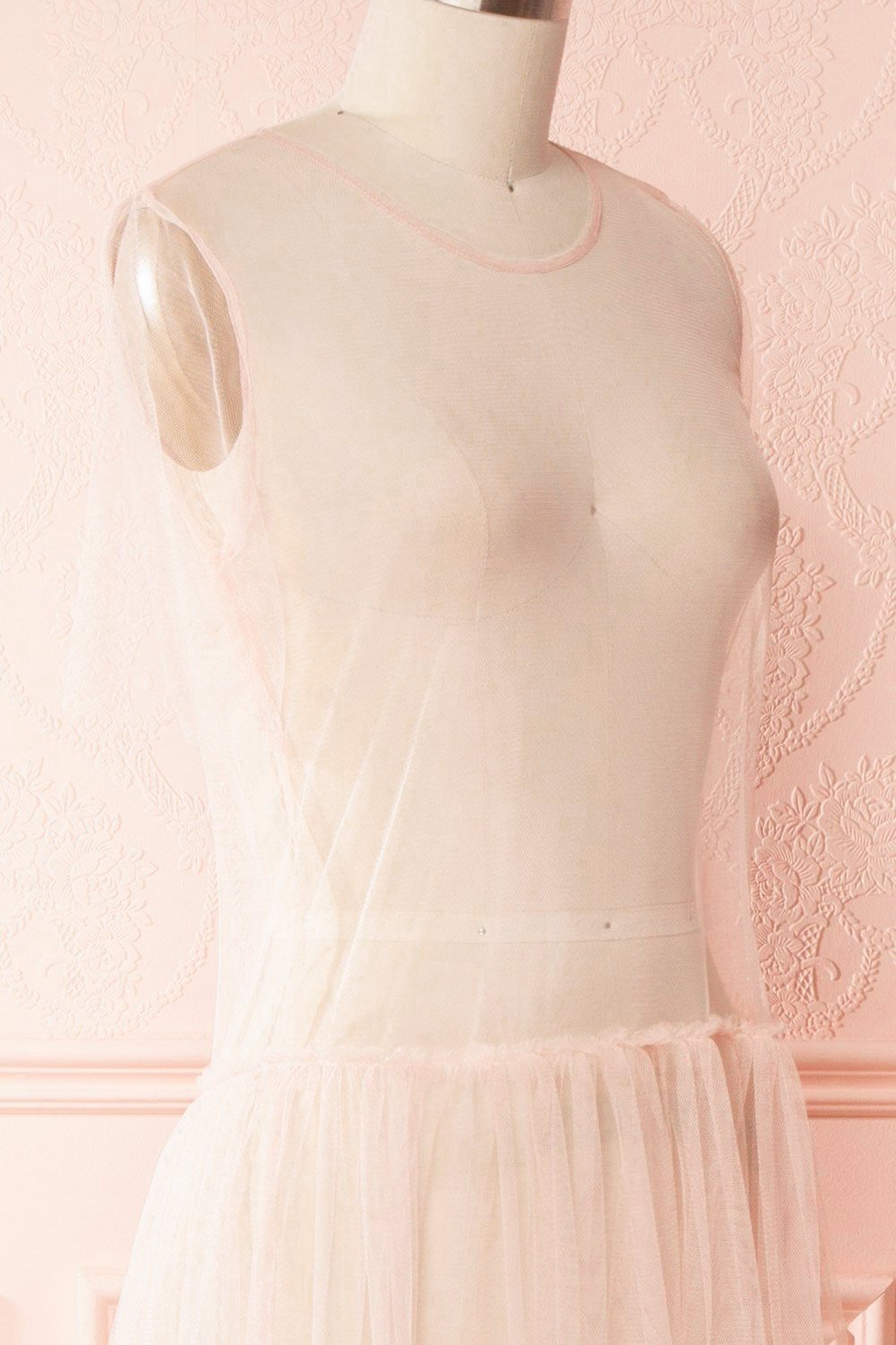 Éléa Rose Pink Mesh Midi Smock Dress | Boutique 1861