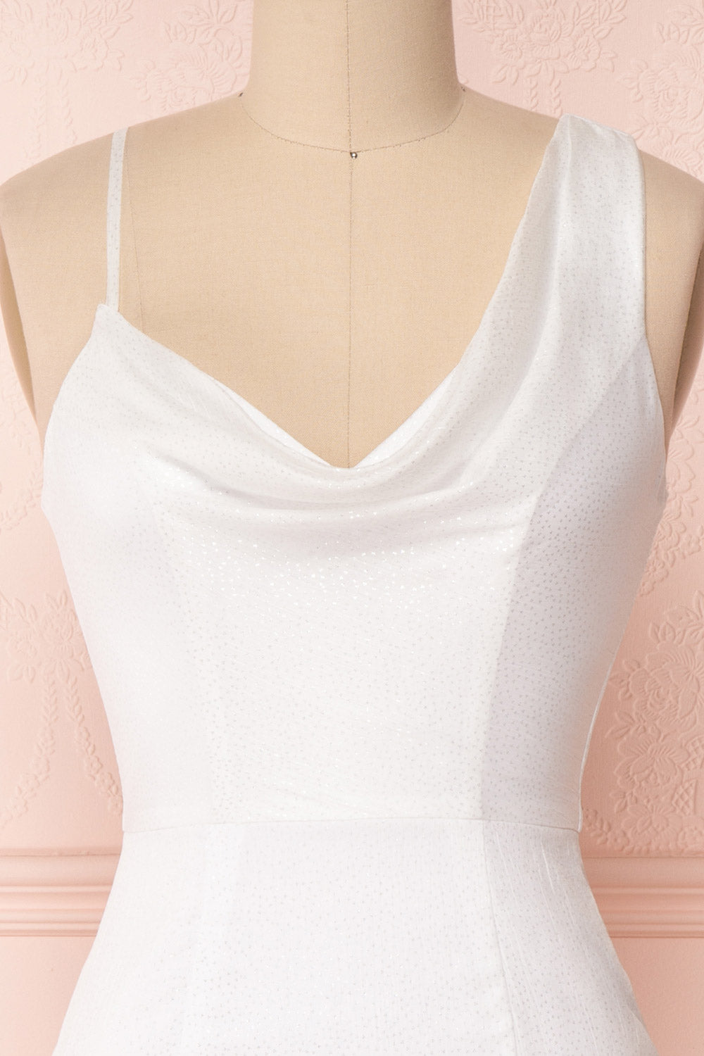 Elvan Snow White Glitter Fitted Cocktail Dress | Boutique 1861