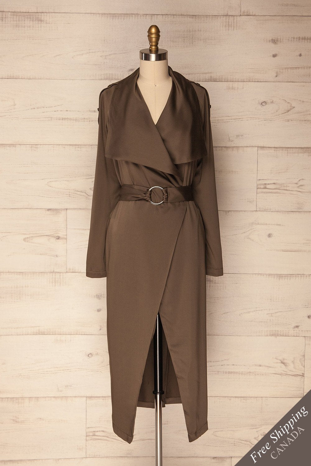 Elverum Dark Khaki Long Trench Coat | La Petite Garçonne Chpt. 2