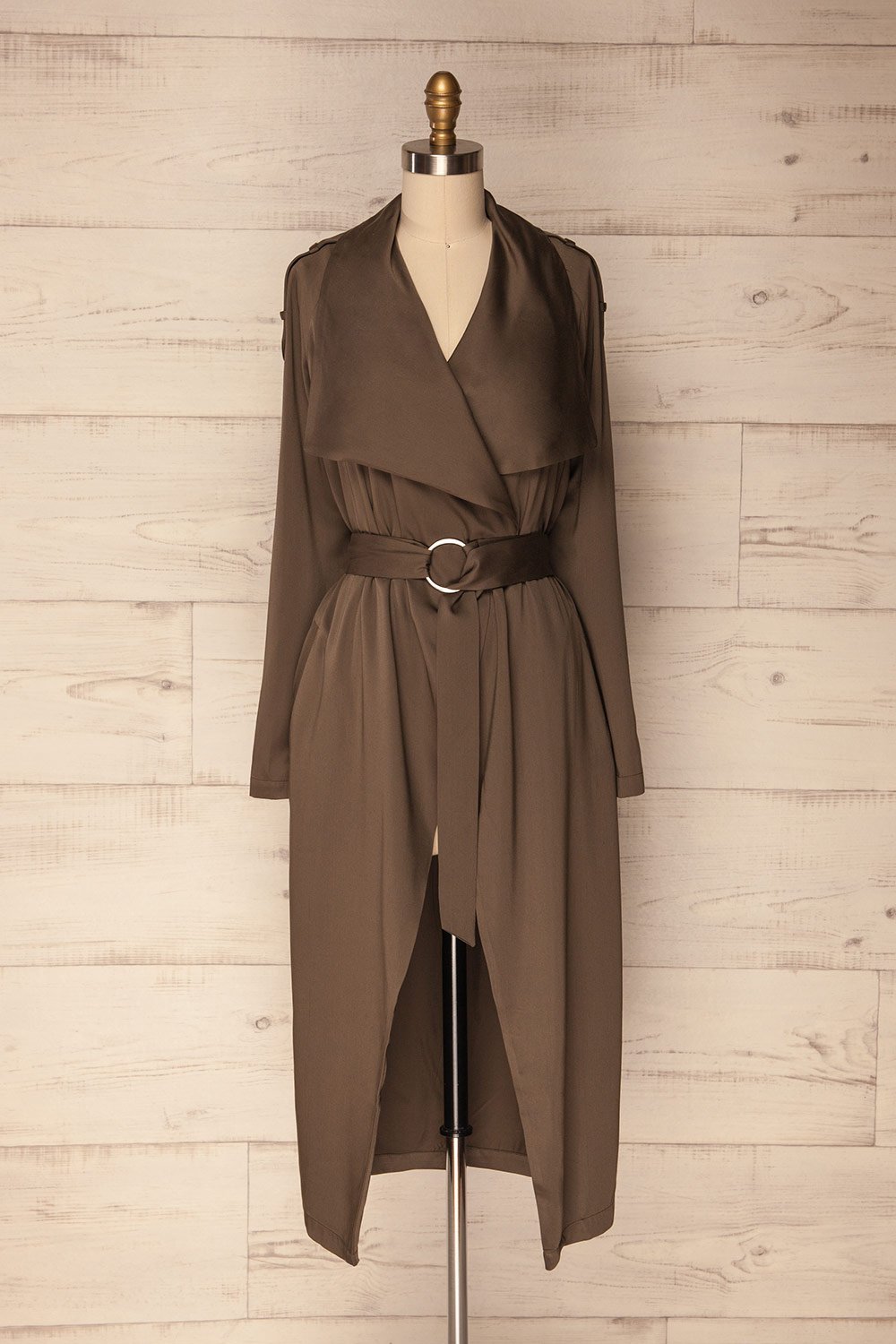 Elverum Dark Khaki Long Trench Coat | La Petite Garçonne Chpt. 2