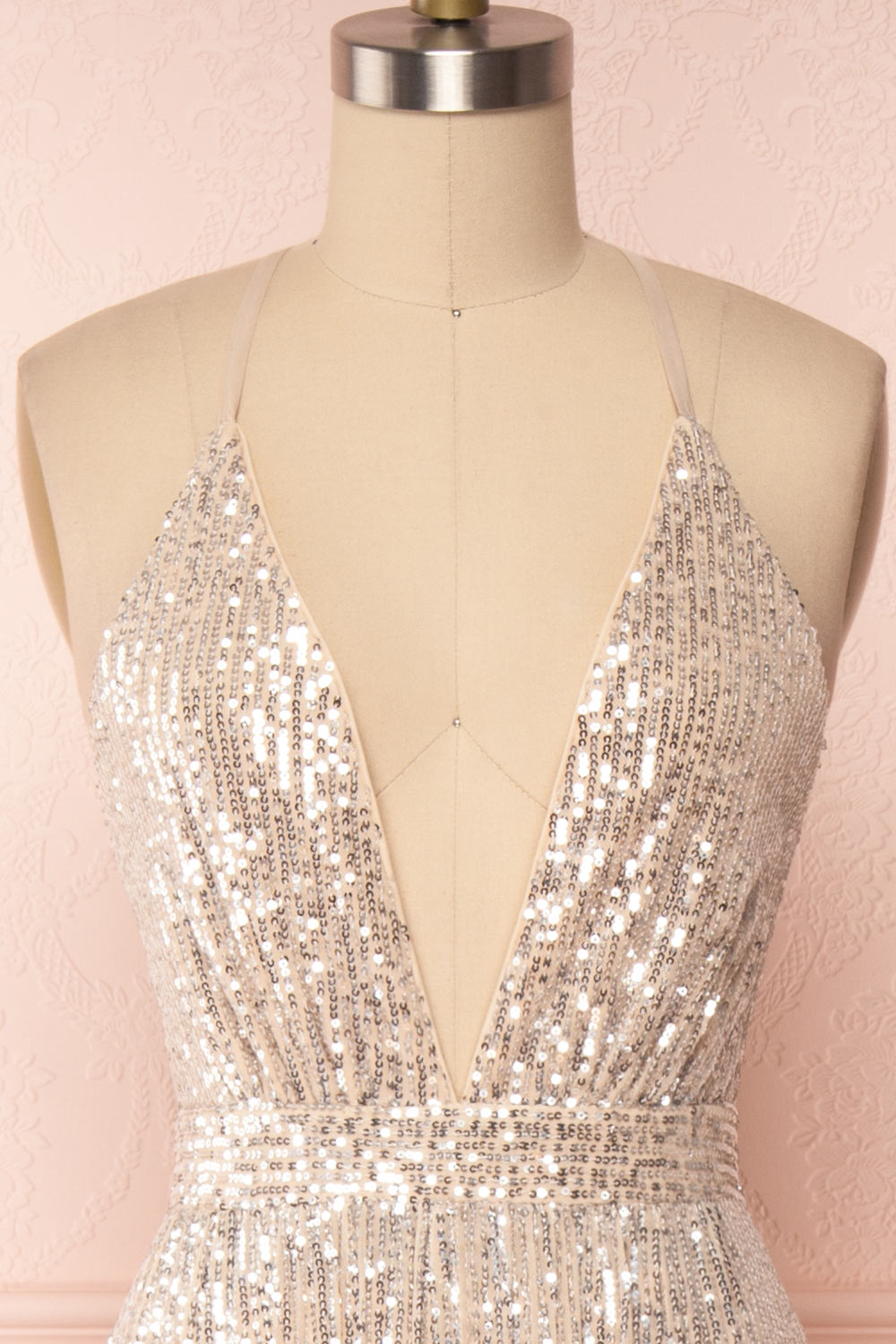 Emerentine Ombre Sequin Gown | Robe longue front close up | Boutique 1861