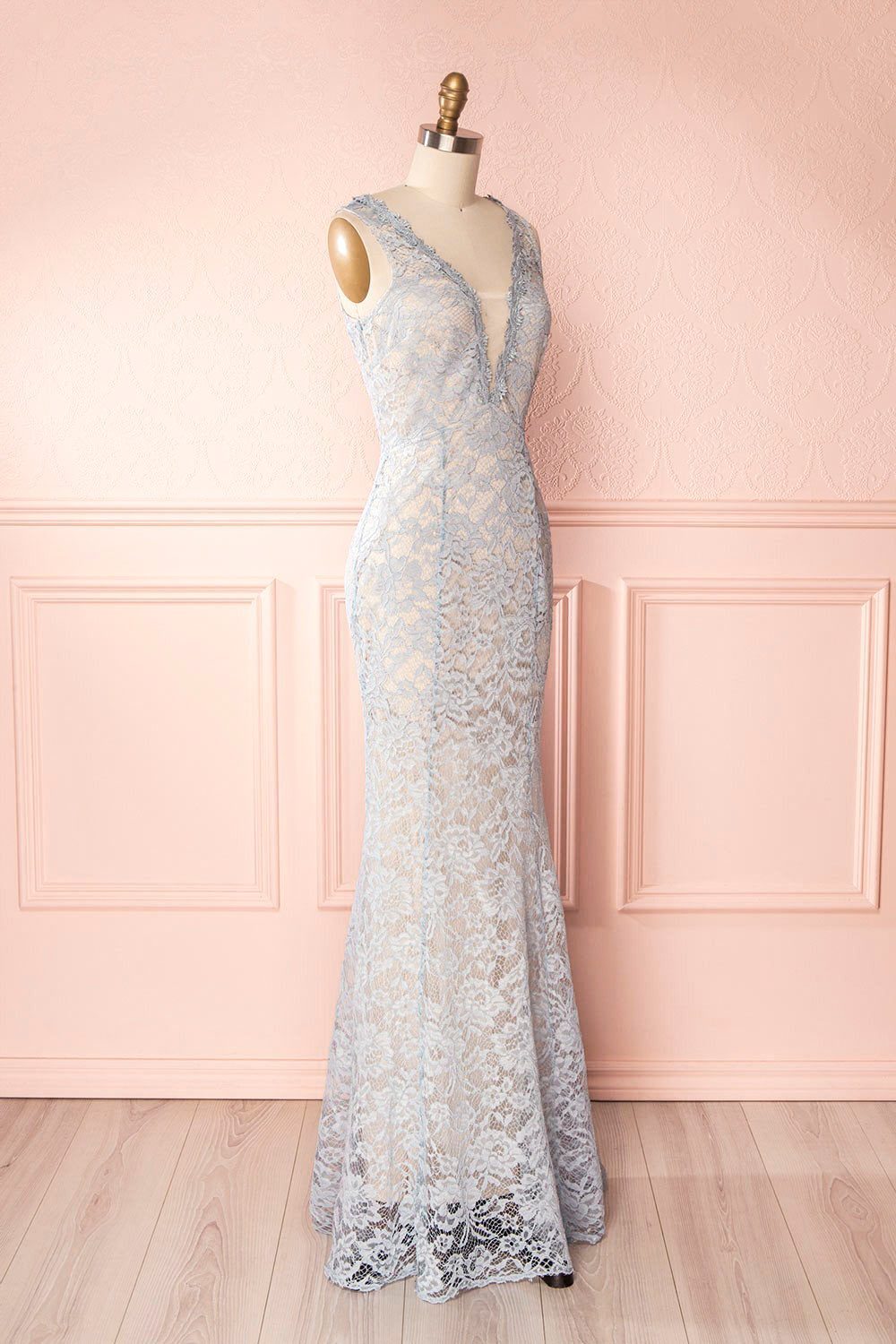 Eranka Light Blue Lace Mermaid Gown | Boudoir 1861