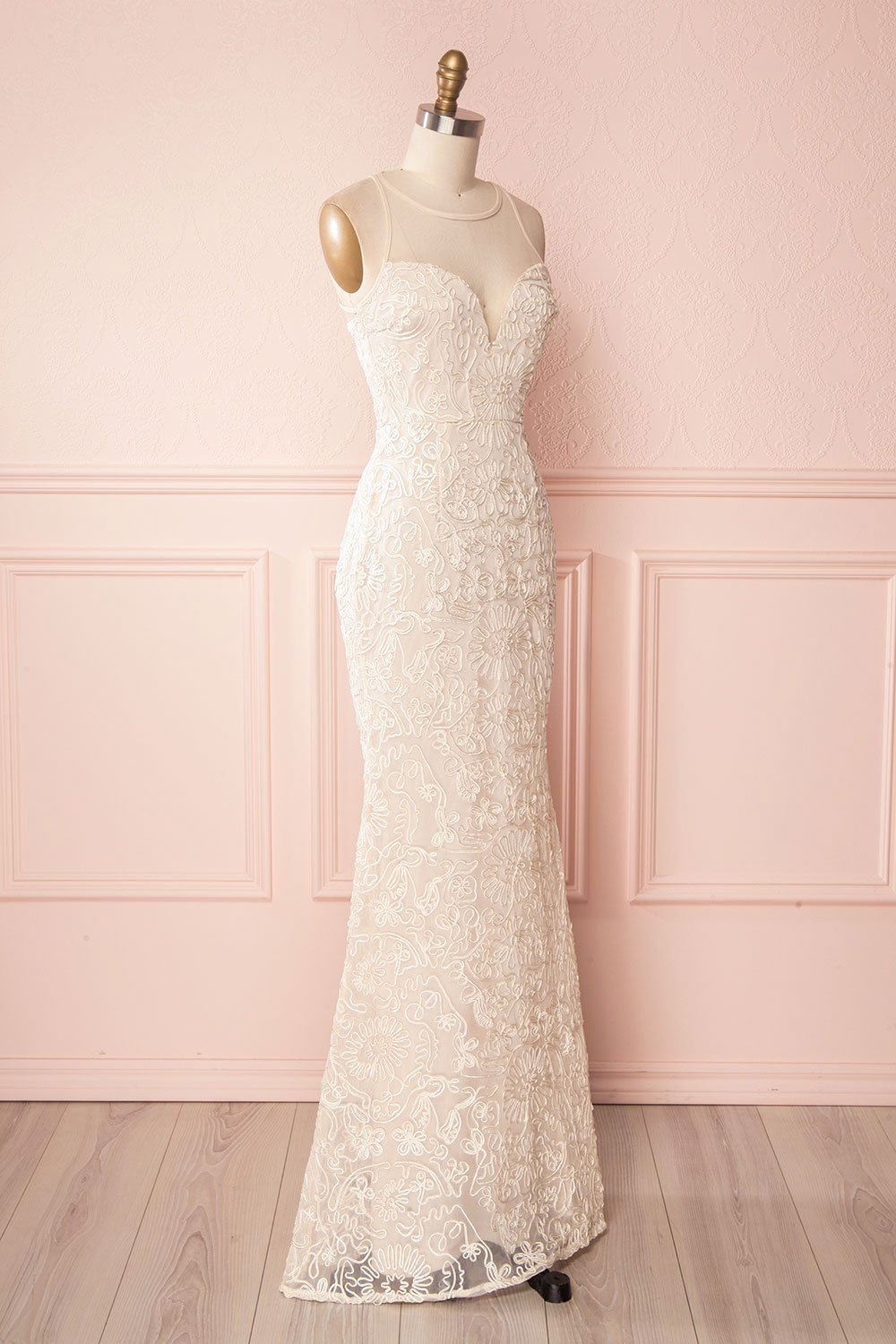 Etita Cream Embroidered Mermaid Gown | Boudoir 1861