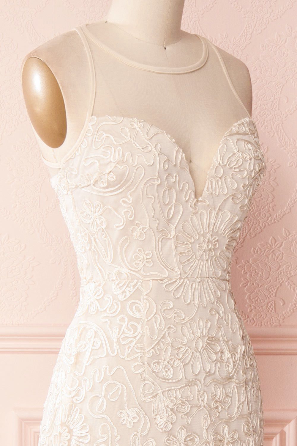 Etita Cream Embroidered Mermaid Gown | Boudoir 1861