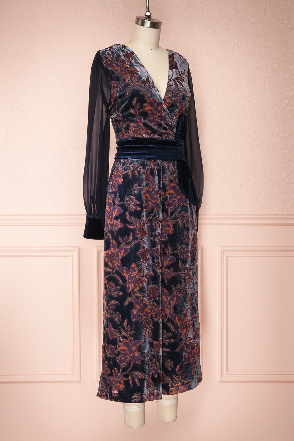 Eunika Black Floral Embroidered Jumpsuit | Boutique 1861 side view