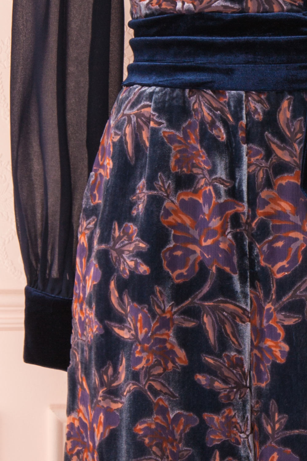 Eunika Black Floral Embroidered Jumpsuit | Boutique 1861 sleeve