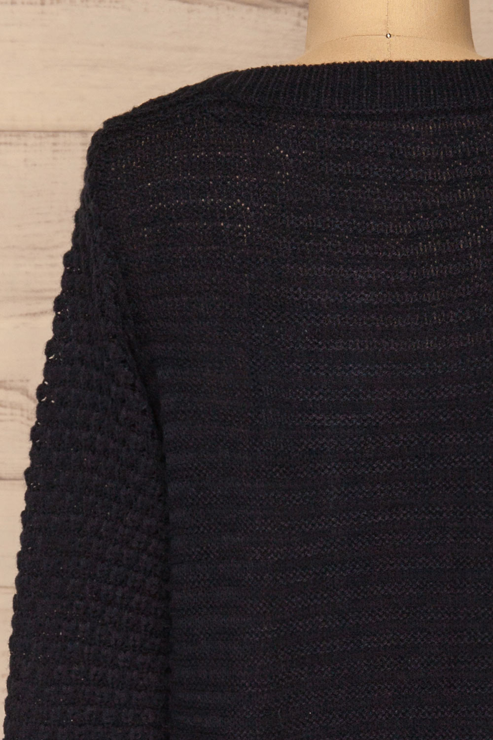 Eutin Navy Blue Long Sleeve Knit Sweater | La petite garçonne back close-up