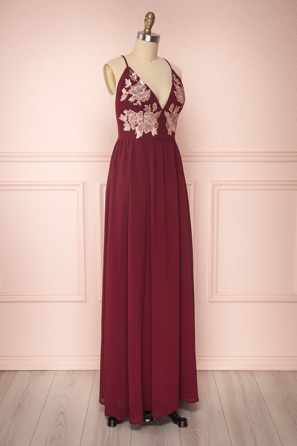 Ezreal Vin | Robe Maxi Broderies Fleuries