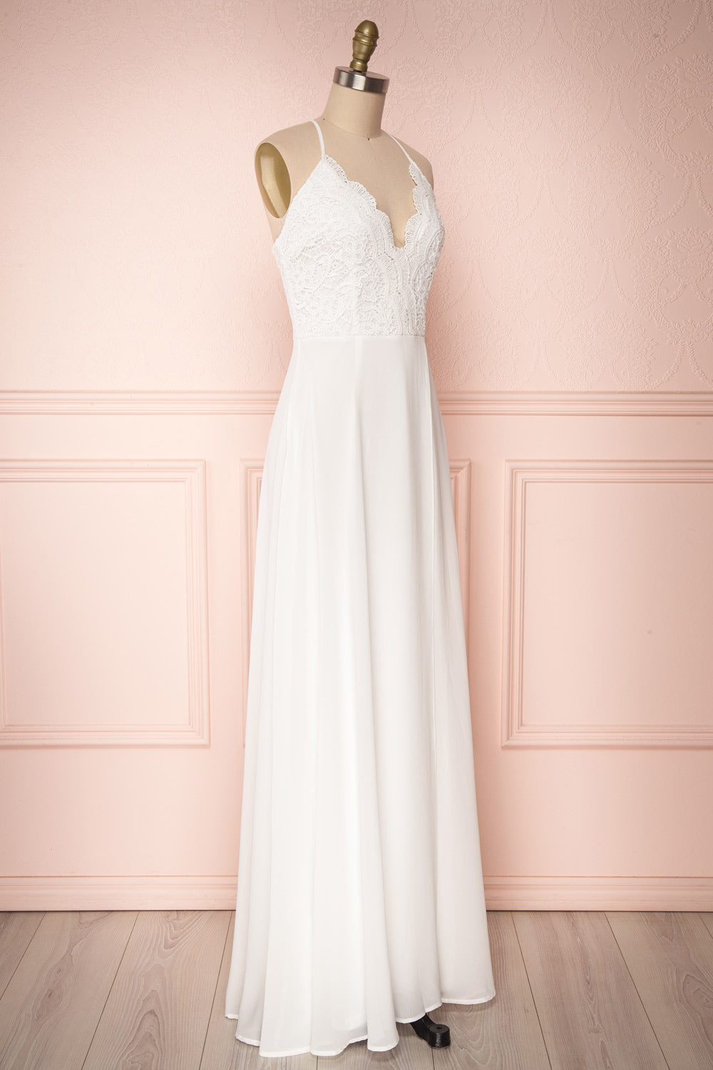 Fabia Ivory White Lace & Chiffon Bridesmaid Dress | Boudoir 1861